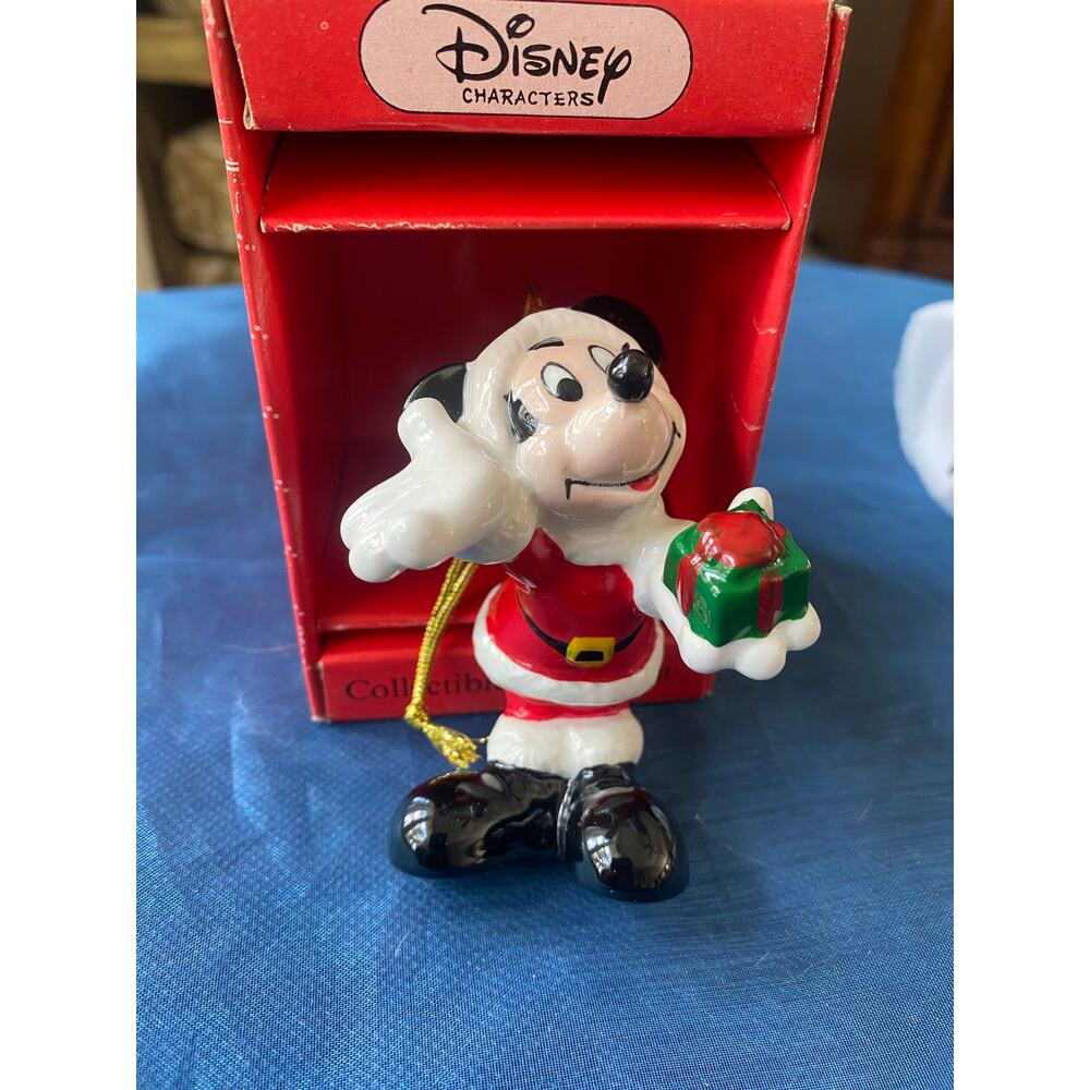 vintage porcelain Mickey Mouse Santa ornament products manufactured by Schmid